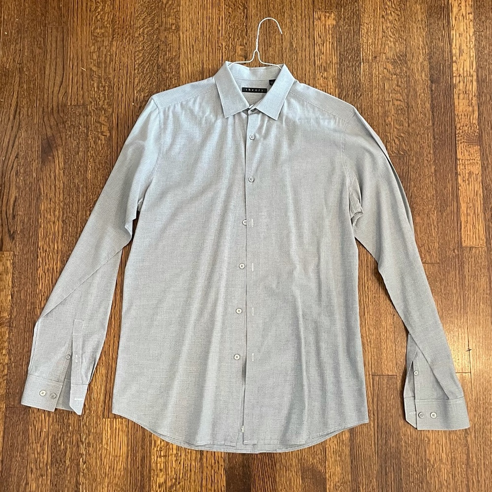 Theory Men’s Button Down Dress 15 1/2 34/35 Length